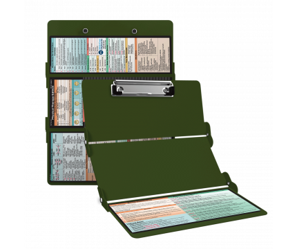 WhiteCoat Clipboard® Trifold - Army Green Physical Therapy Edition